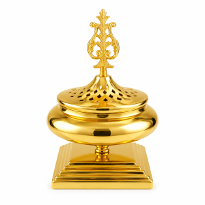 Porta Incenso Royal Prestige con Base Rialzata e Coperchio Traforato